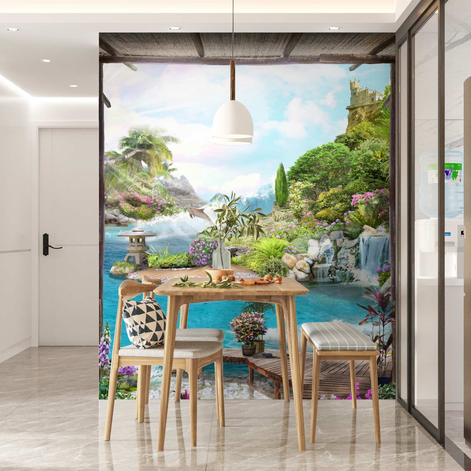 Fotobehang het prachtige landschap van een pittoreske oase