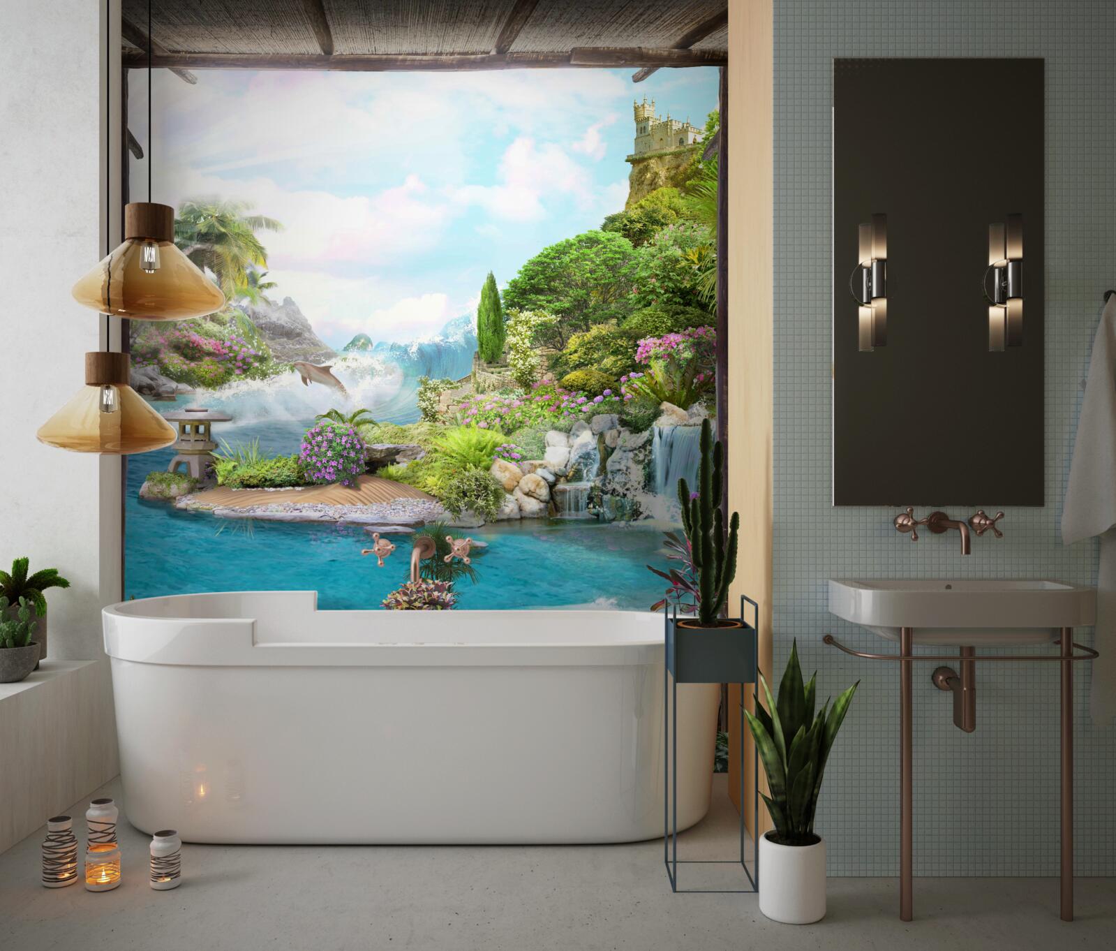 Fotobehang het prachtige landschap van een pittoreske oase