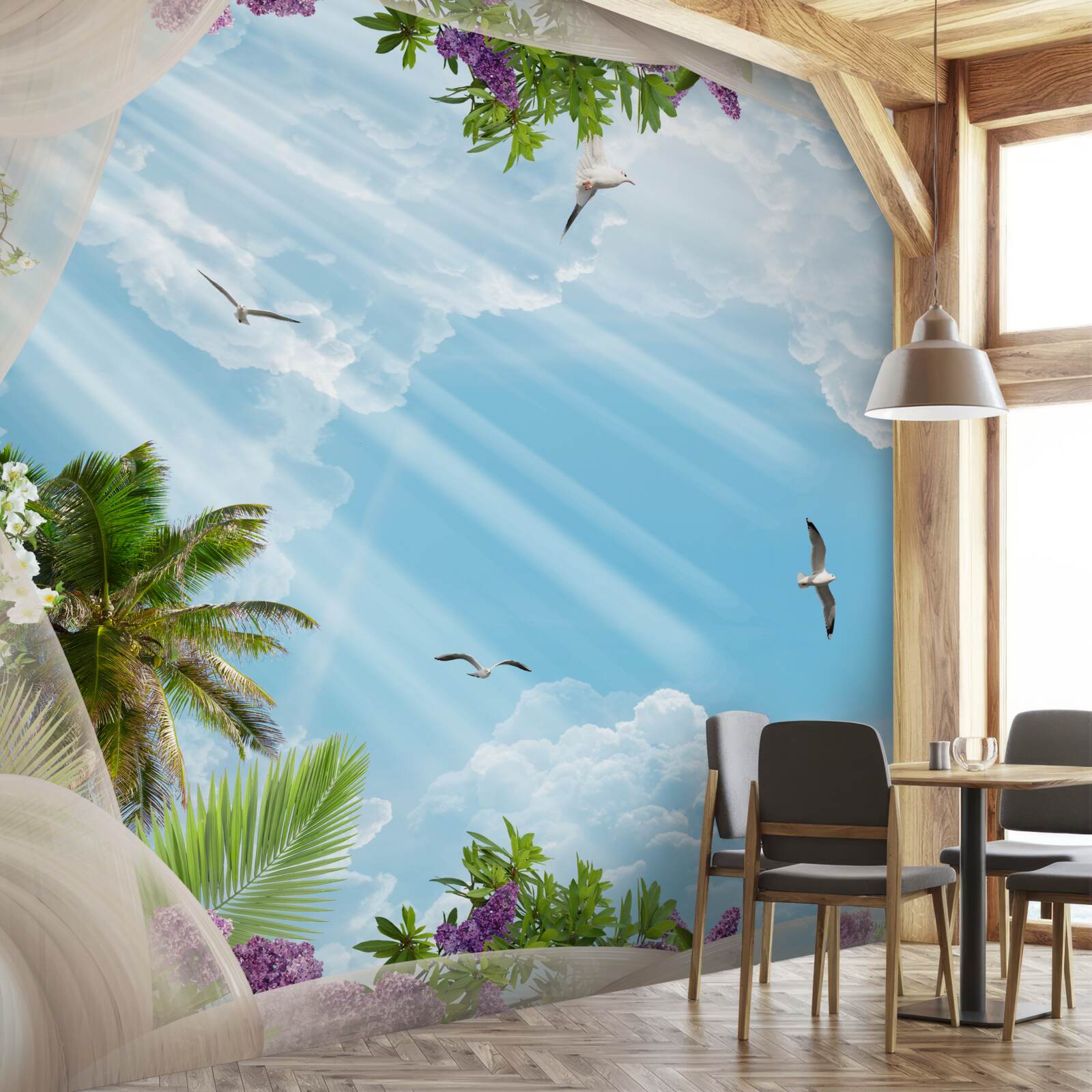 Fotobehang vogels en de lucht