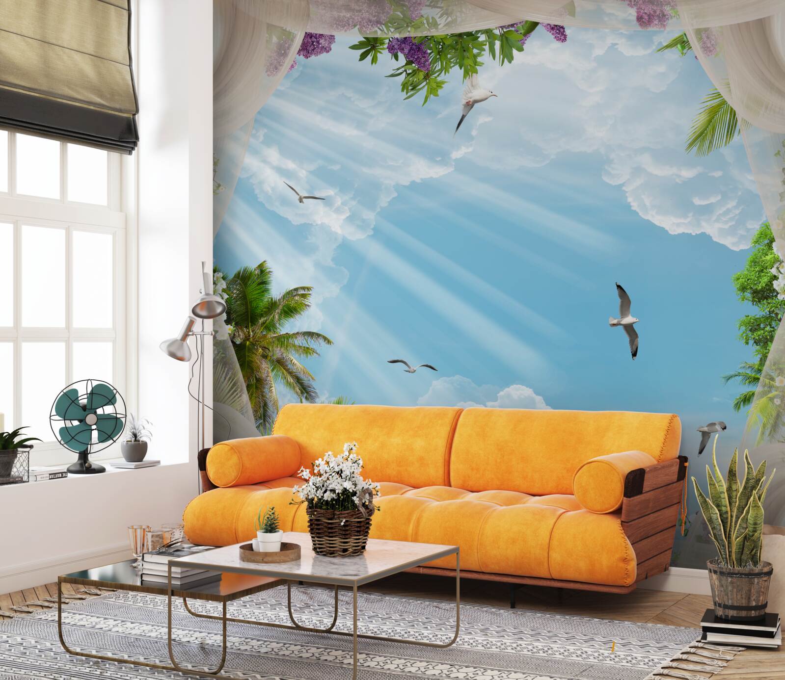 Fotobehang vogels en de lucht