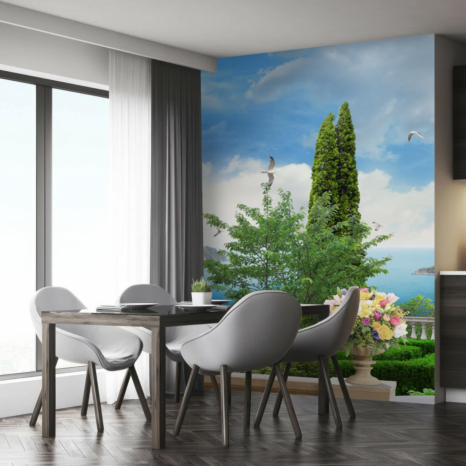 Fotobehang potbloemen