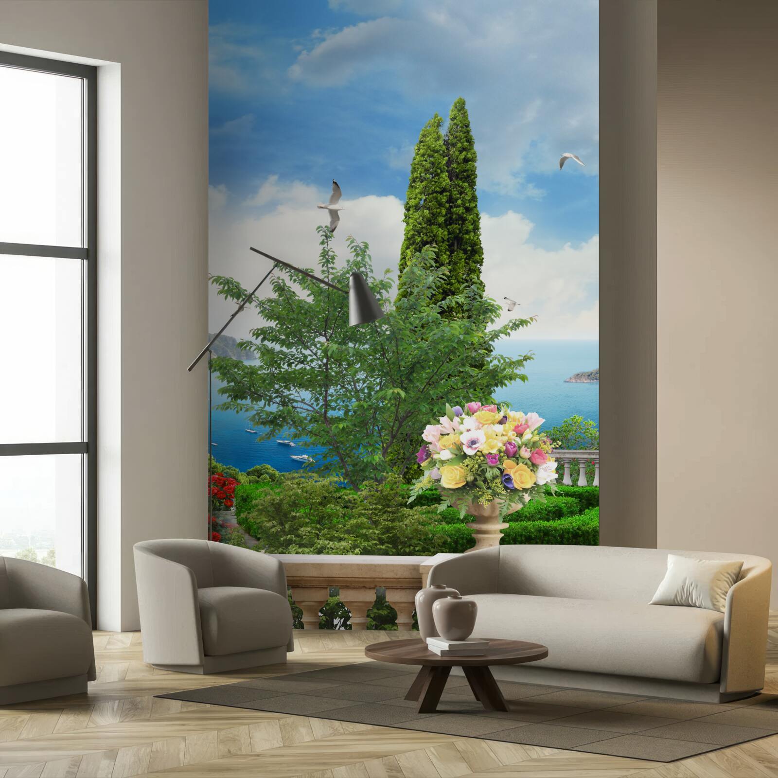 Fotobehang potbloemen