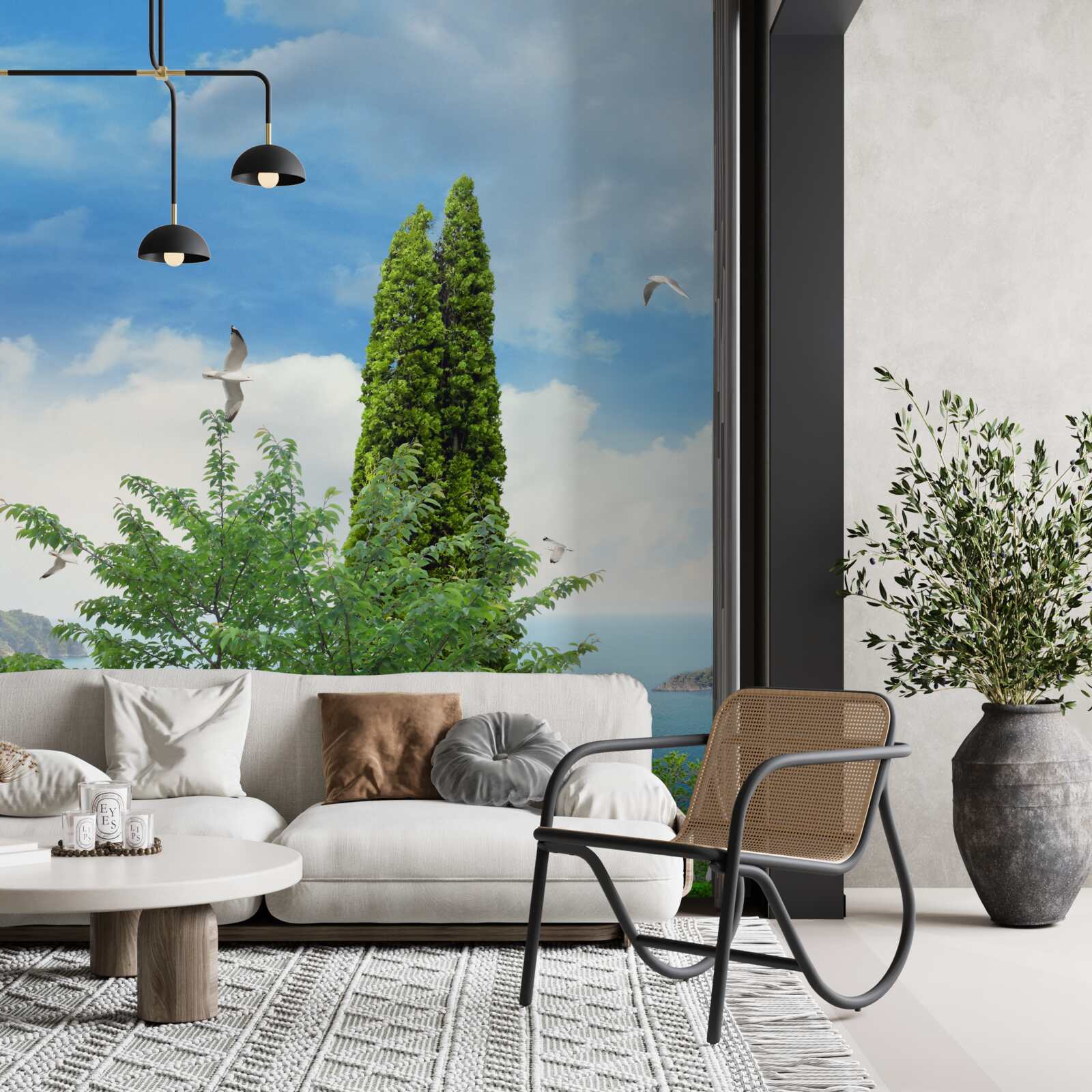 Fotobehang potbloemen