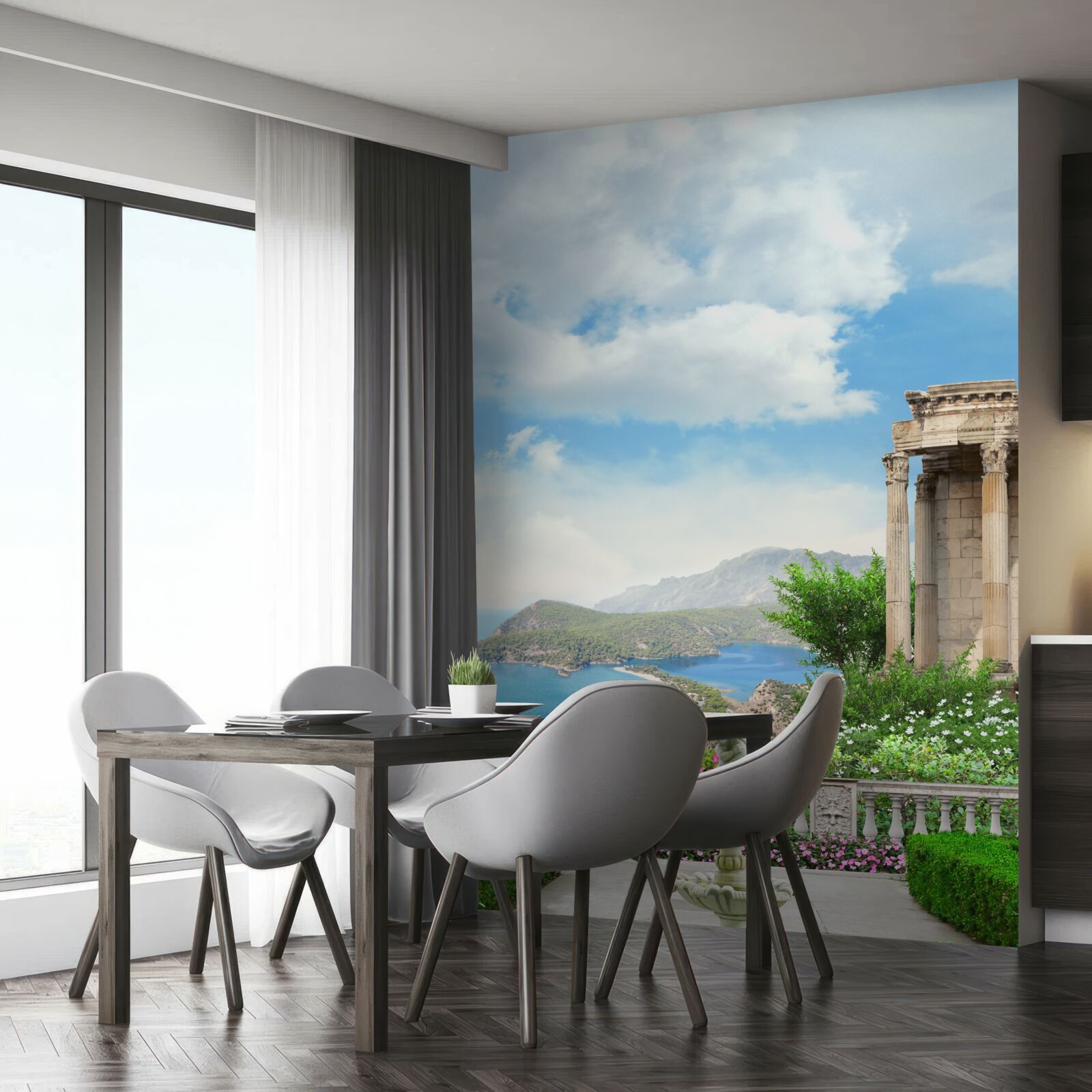 Fotobehang waterpartij in de tuin