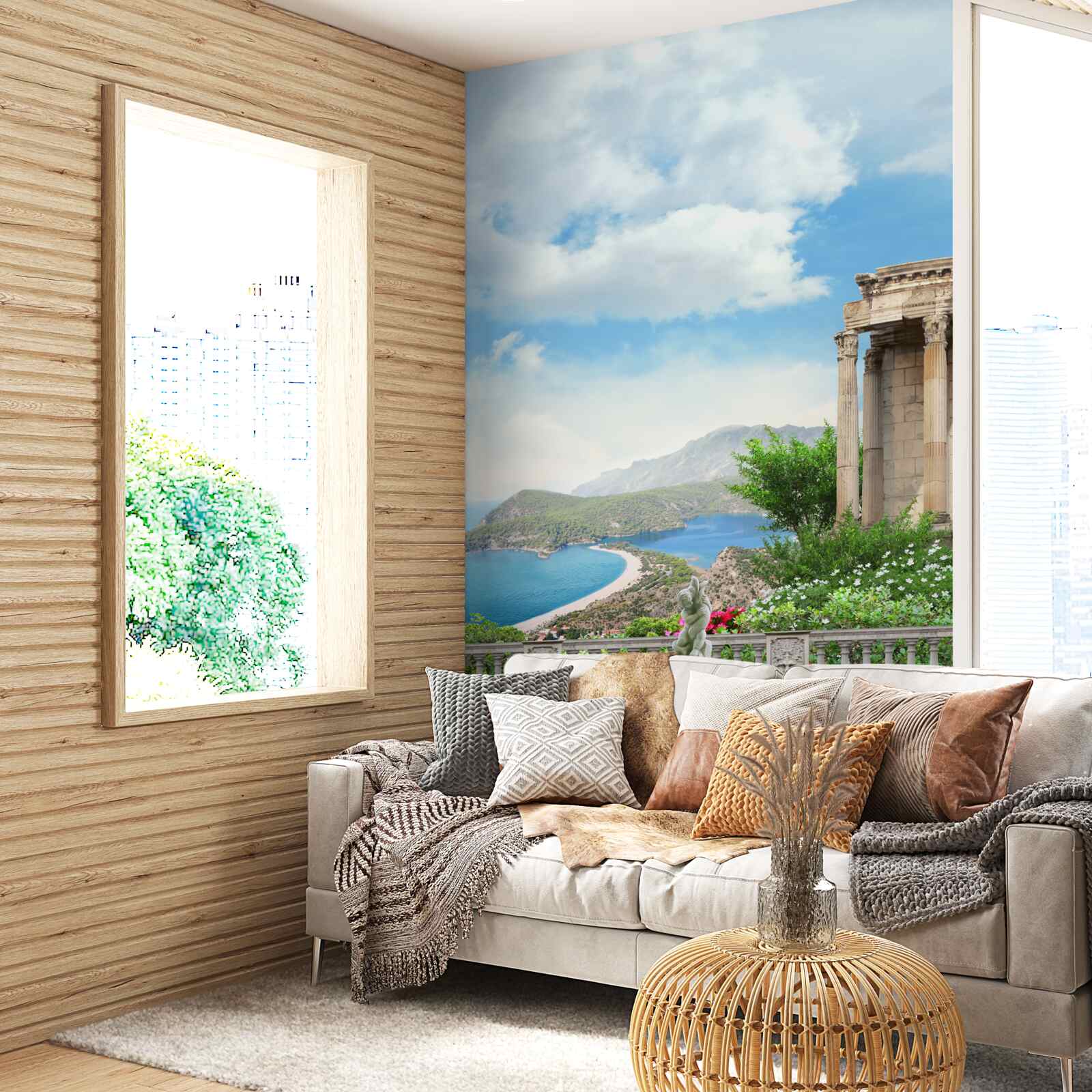 Fotobehang waterpartij in de tuin