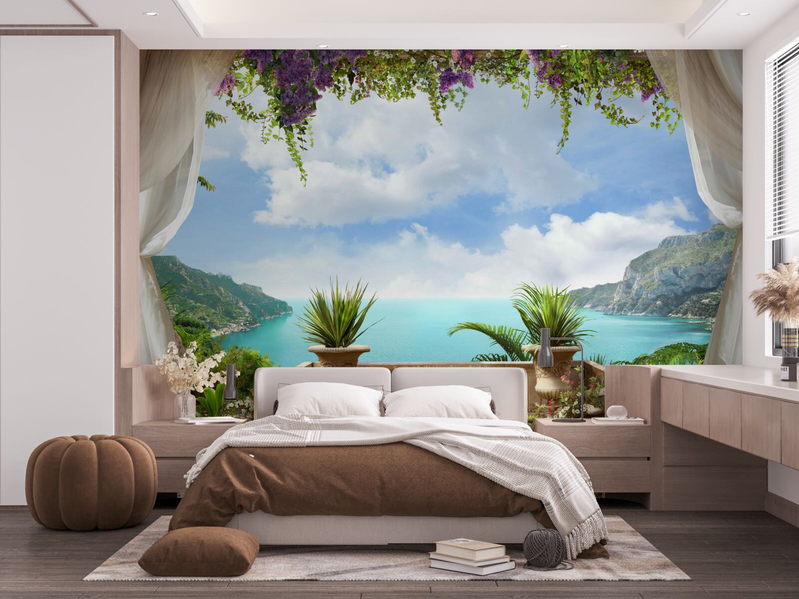 Fotobehang comfortabel balkon met planten