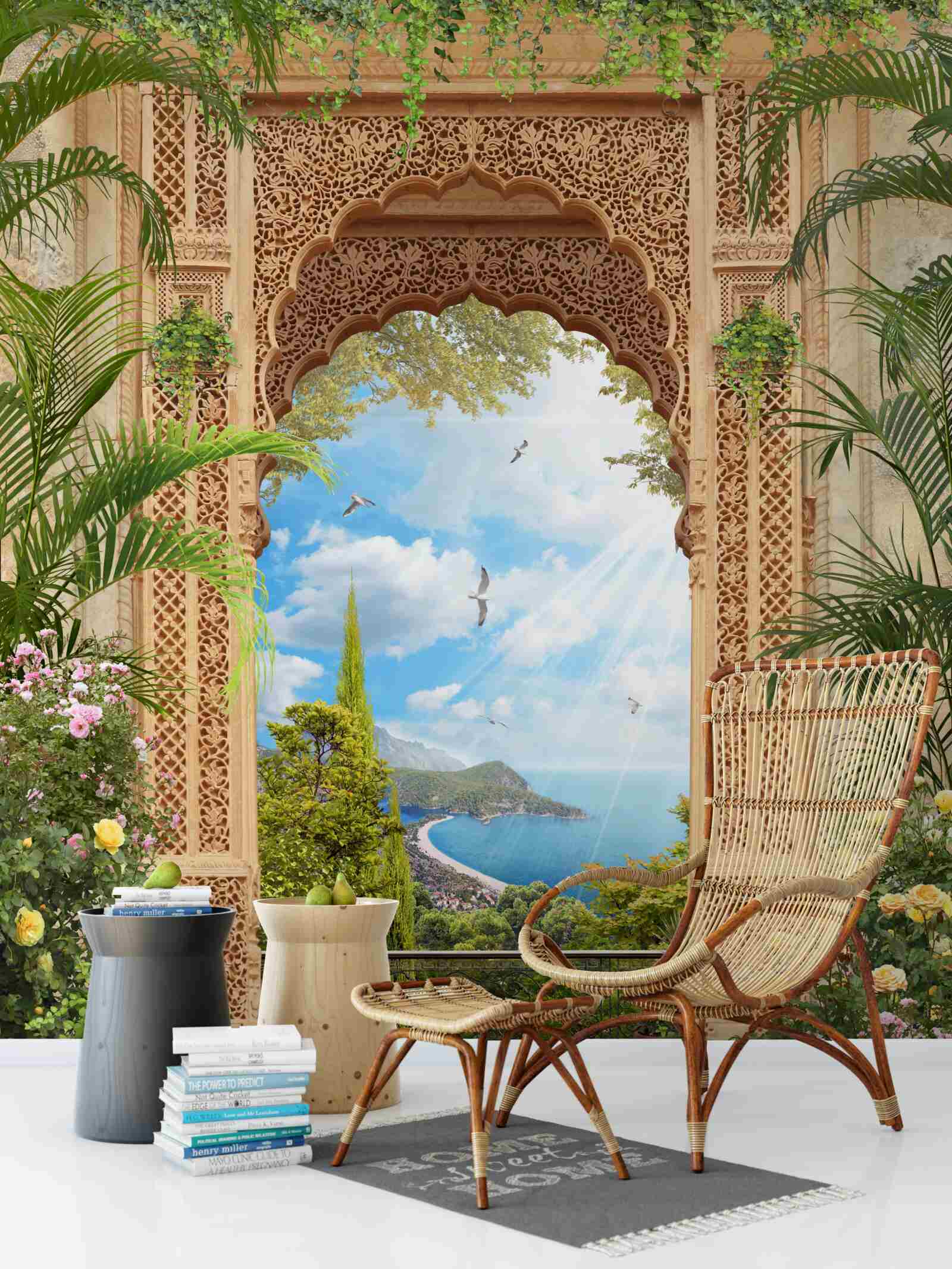 Fotobehang sierlijke opengewerkte boog