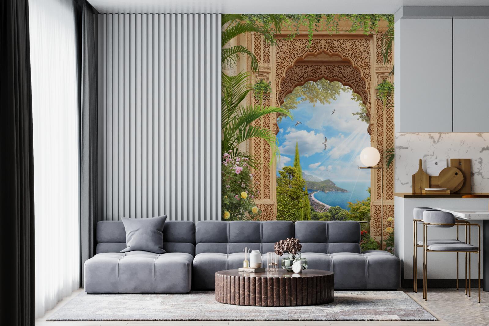 Fotobehang sierlijke opengewerkte boog