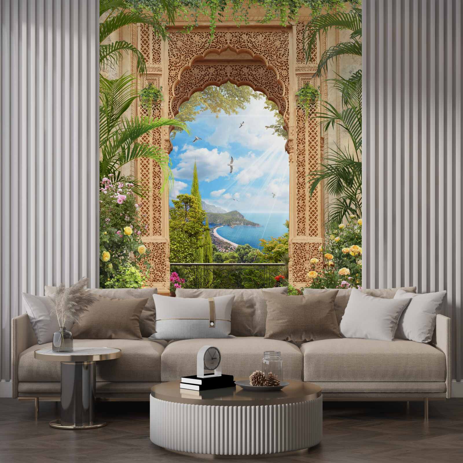 Fotobehang sierlijke opengewerkte boog