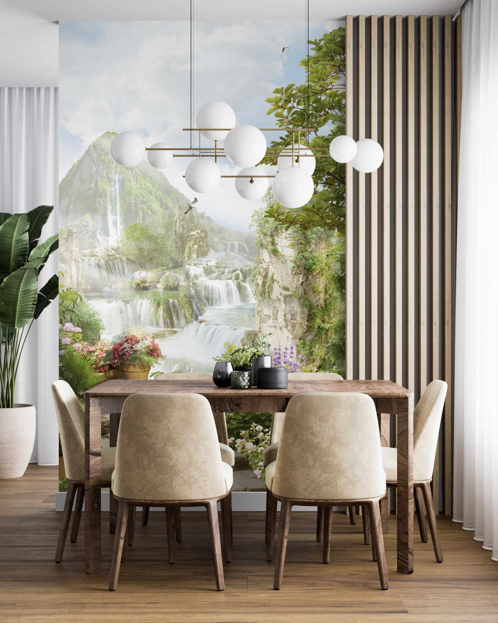 Fotobehang prachtig uitzicht op de bergen