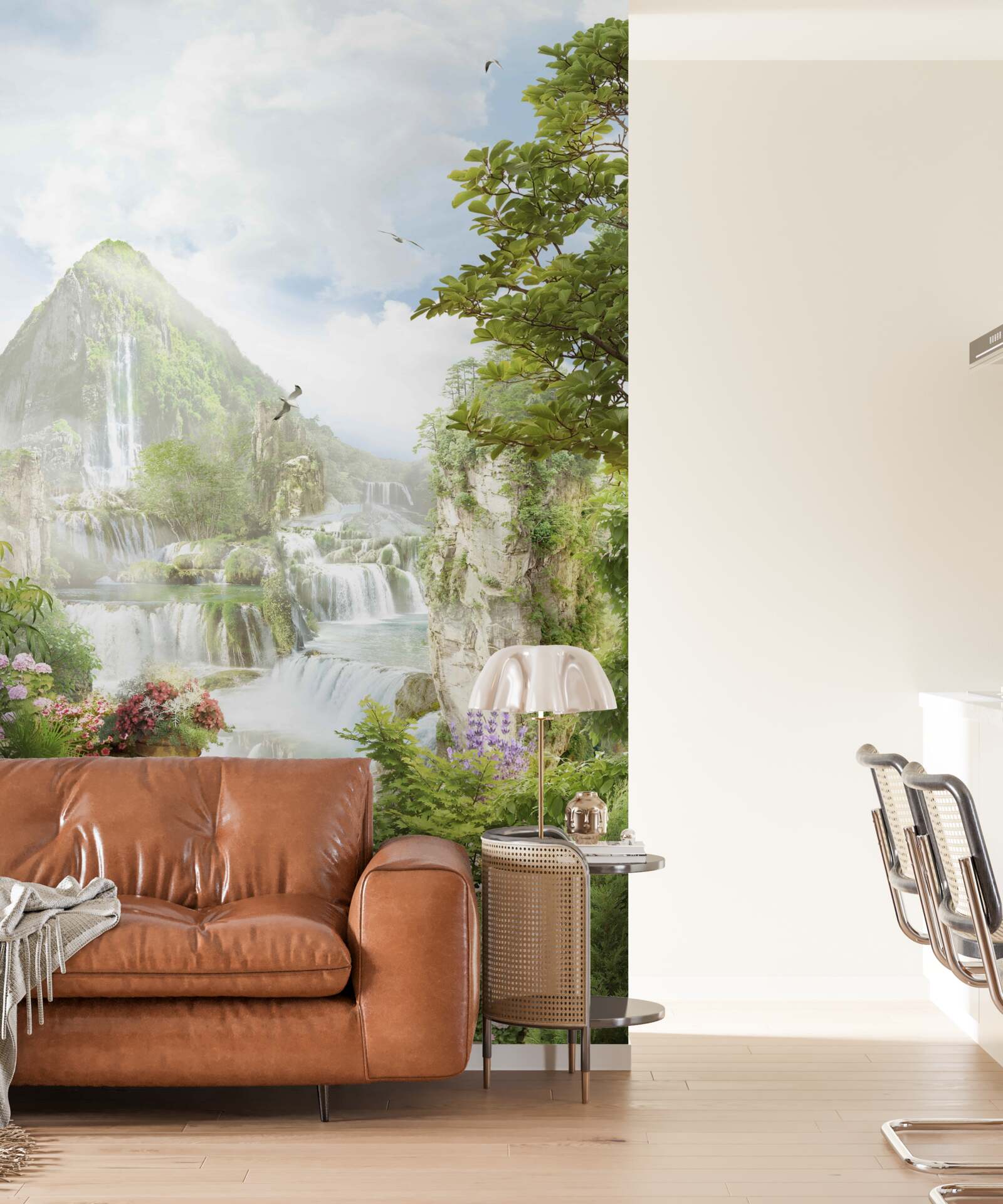 Fotobehang prachtig uitzicht op de bergen