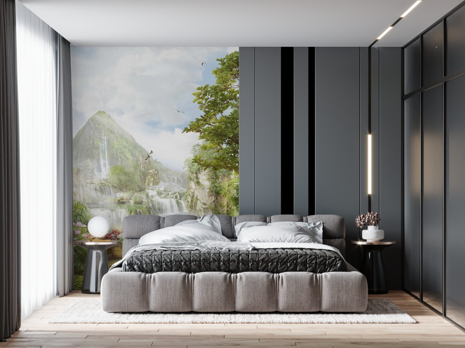 Fotobehang prachtig uitzicht op de bergen