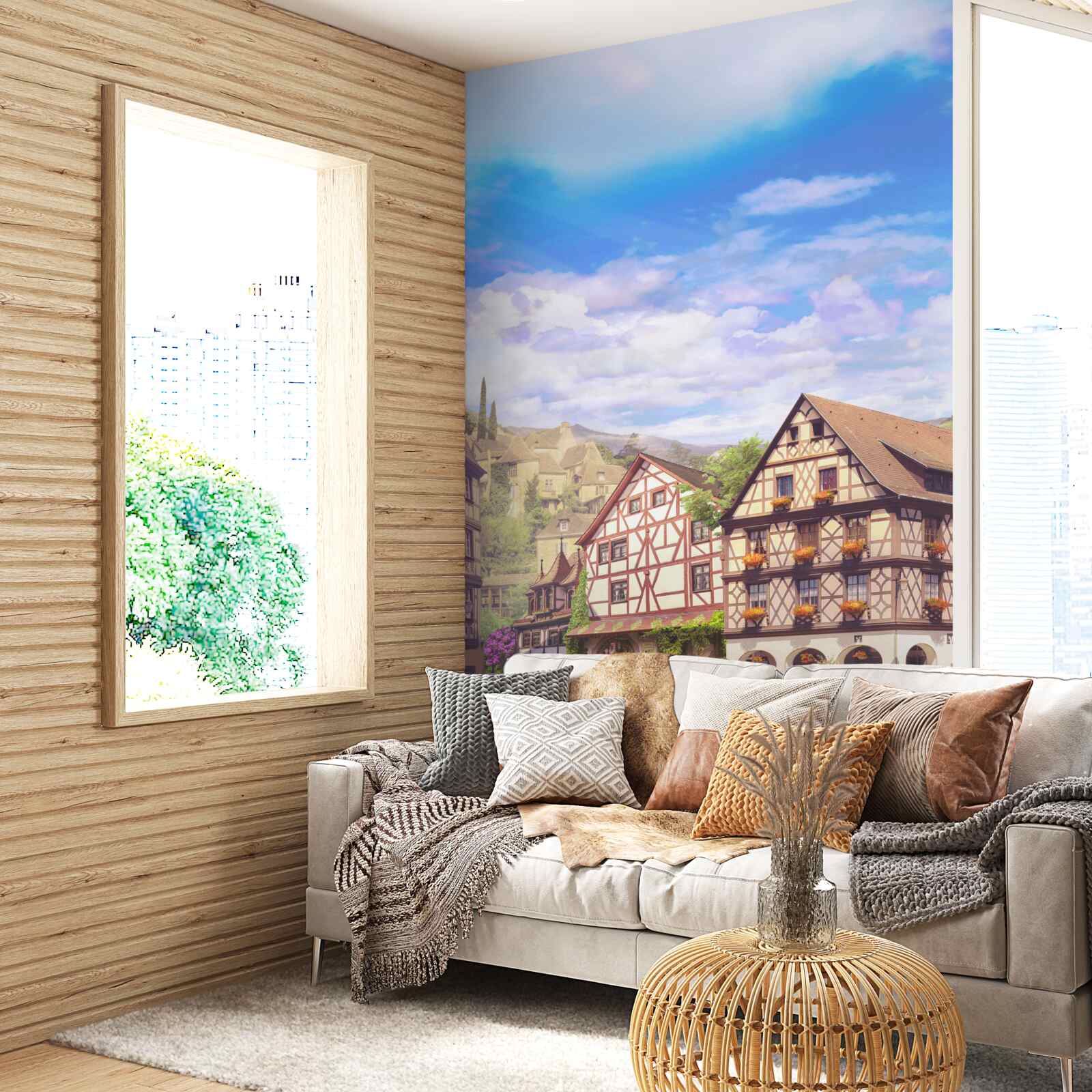 Fotobehang prachtig uitzicht op de stad