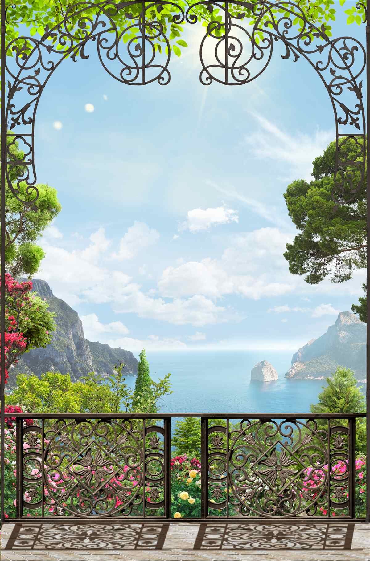 Fotobehang prachtig landschap met zee en rotsen