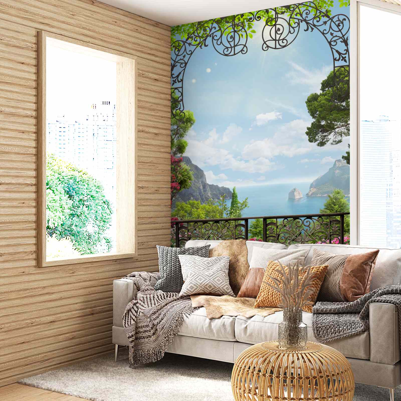 Fotobehang prachtig landschap met zee en rotsen