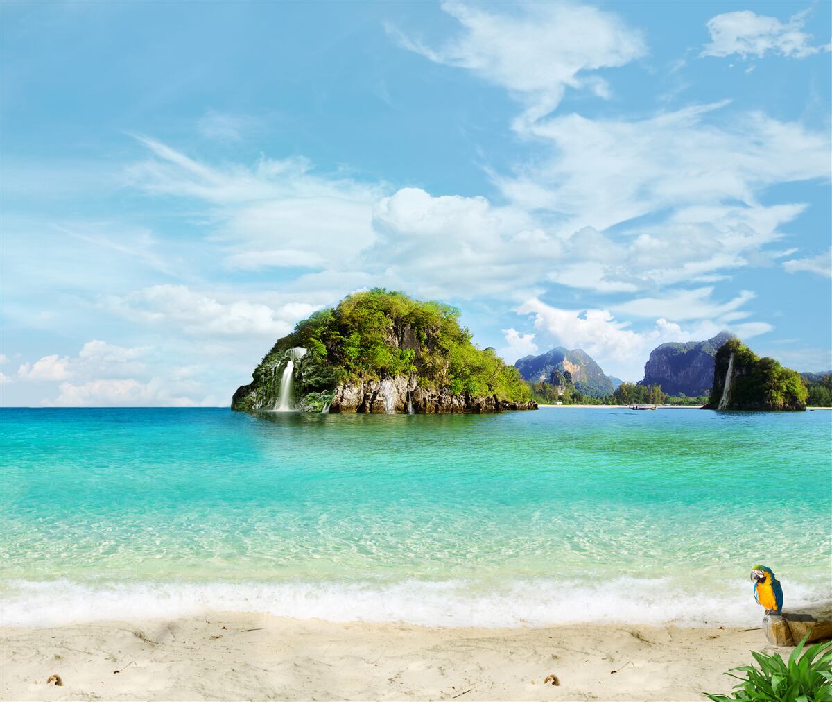 Fotobehang prachtig landschap vanaf de zee