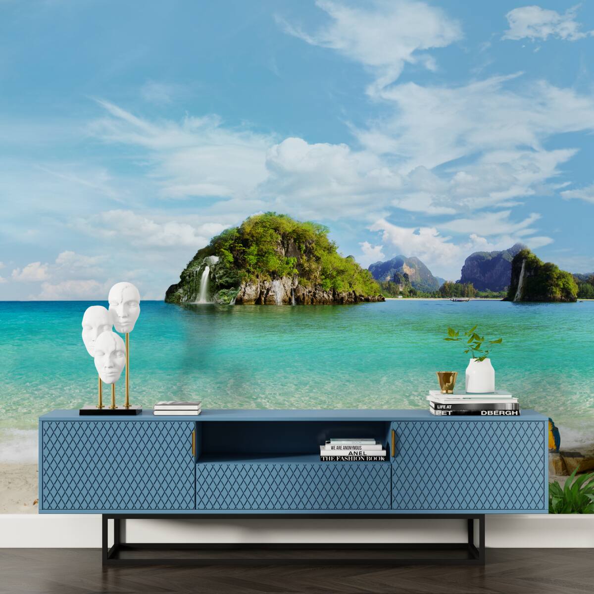 Fotobehang prachtig landschap vanaf de zee