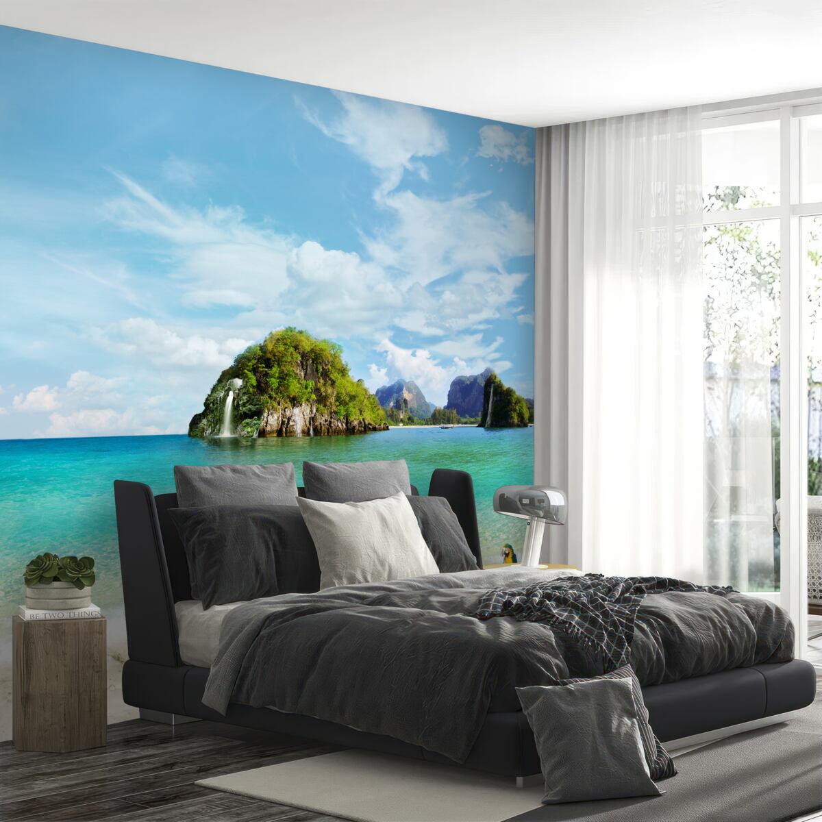 Fotobehang prachtig landschap vanaf de zee