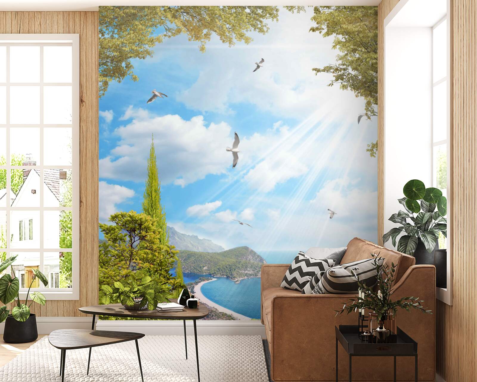 Fotobehang uitzicht op omgeving vanaf balkon