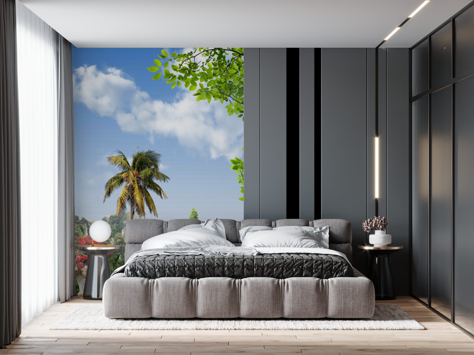 Fotobehang pauw bij de trap