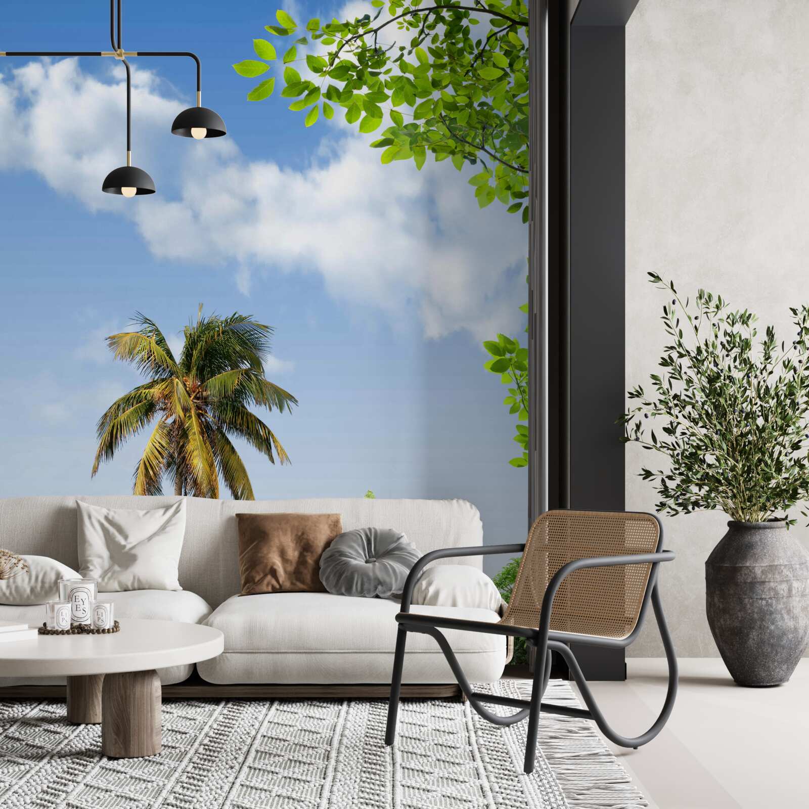 Fotobehang pauw bij de trap