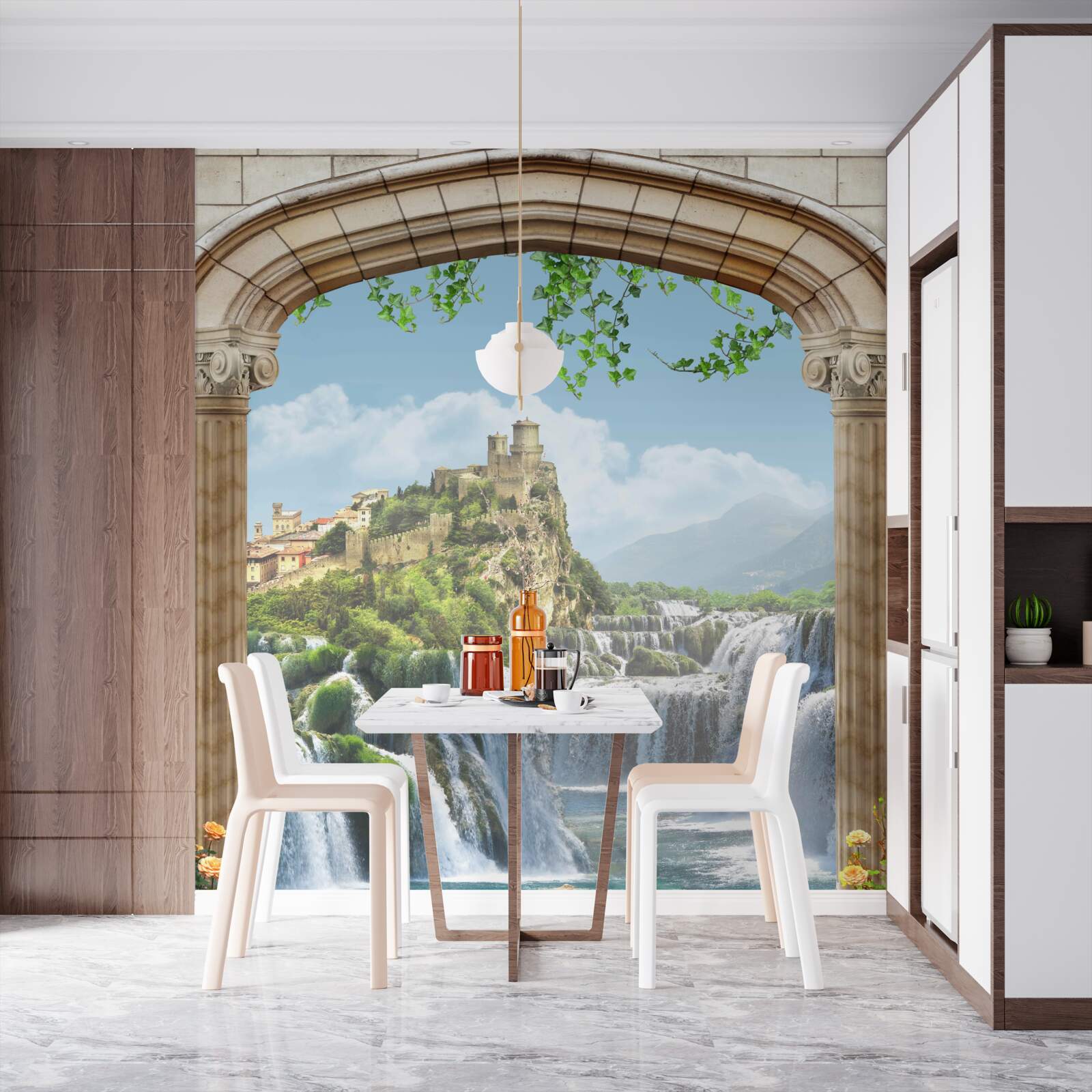 Fotobehang uitzicht op de prachtige watervallen vanaf de boog