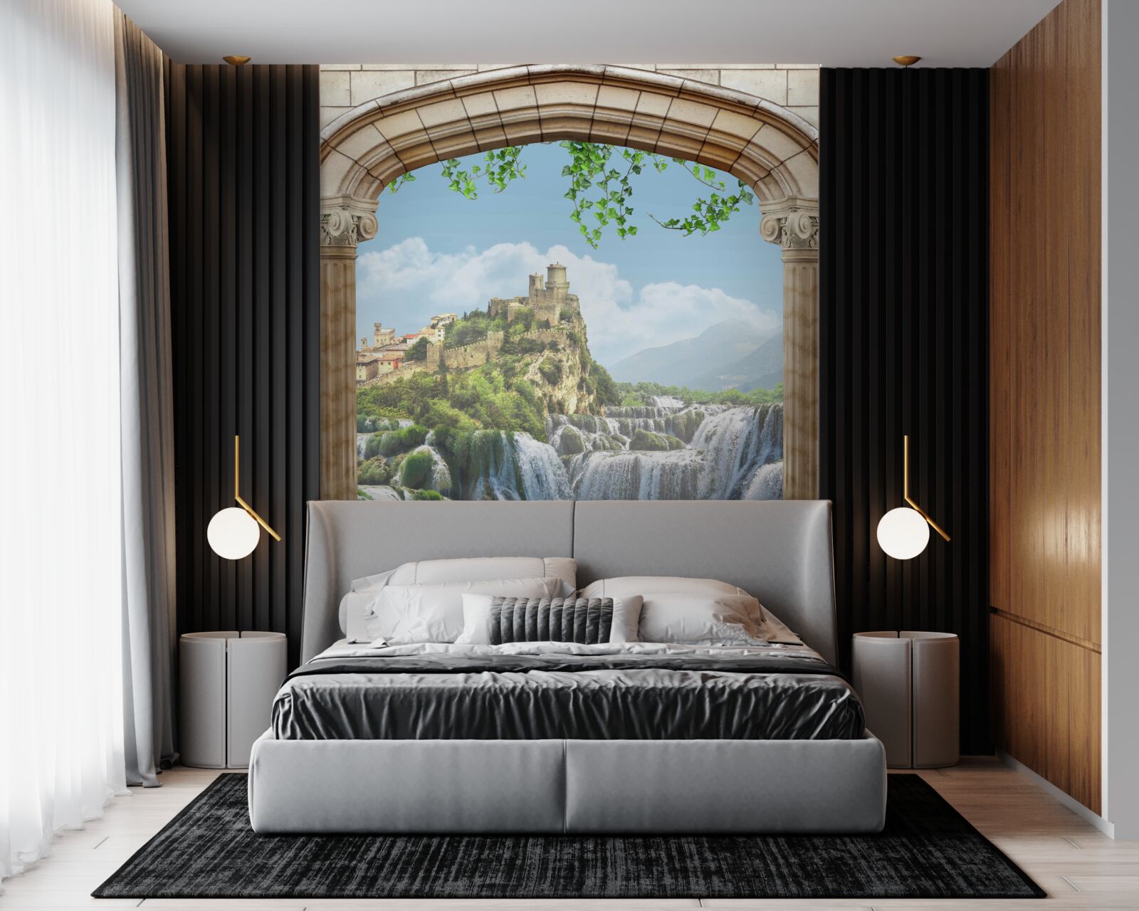 Fotobehang uitzicht op de prachtige watervallen vanaf de boog