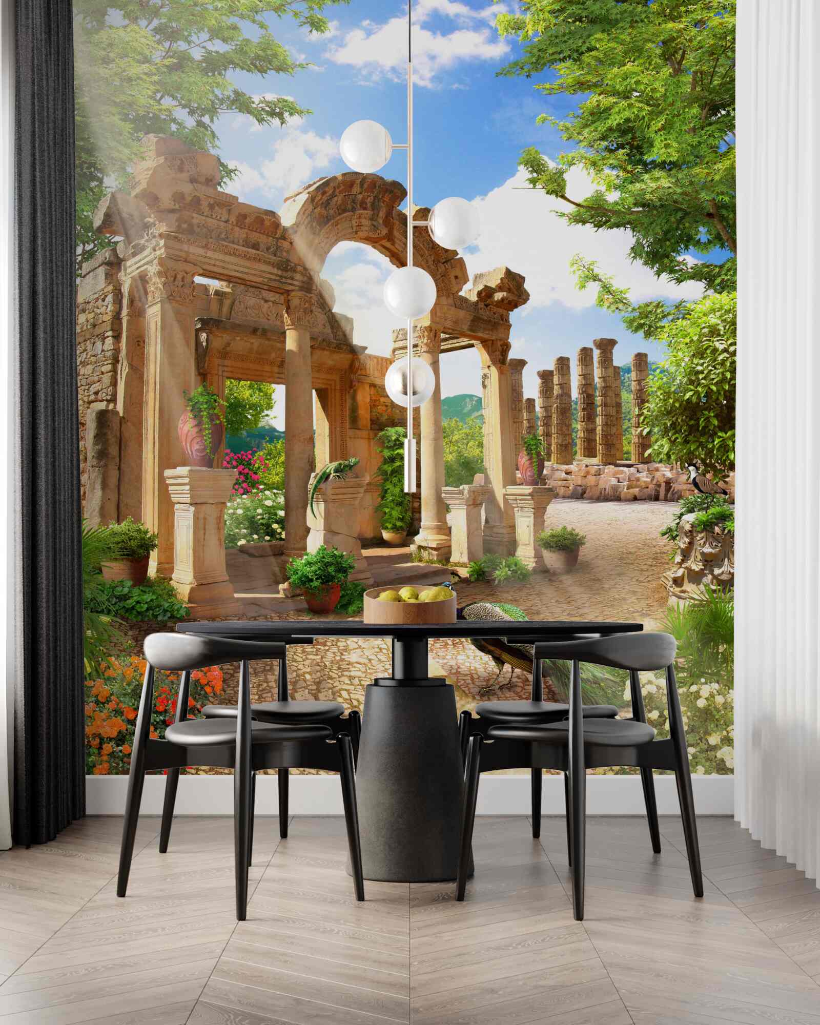 Fotobehang stenen boogstructuren met steunen