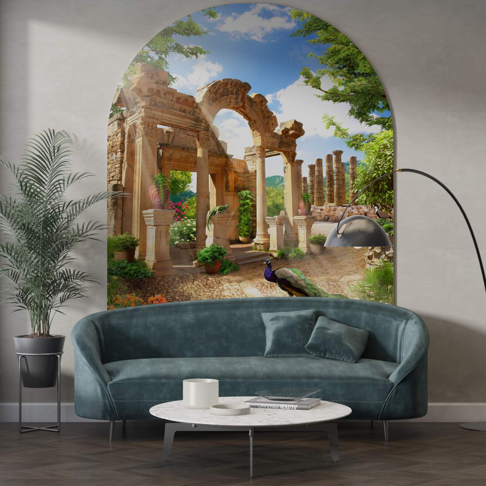 Fotobehang stenen boogstructuren met steunen