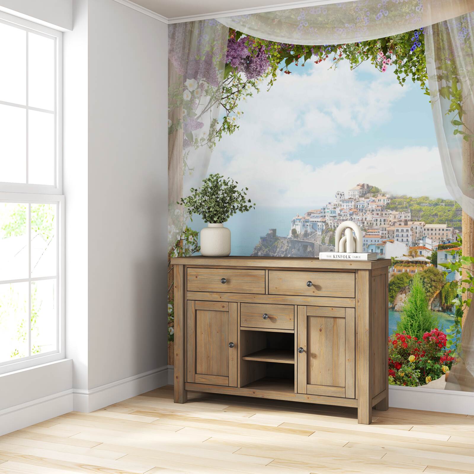 Fotobehang adembenemend zeegezicht en stadsgezicht