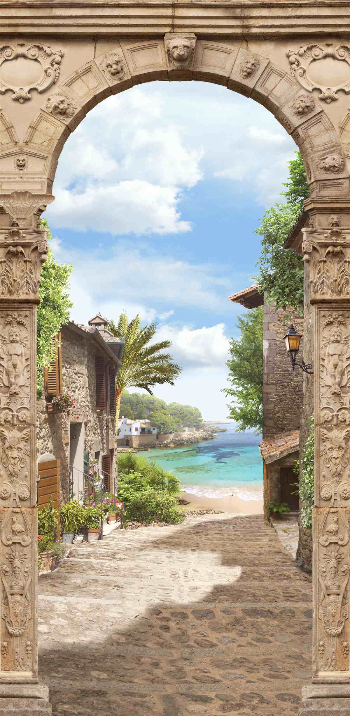 Fotobehang zeeboog met schilderachtig uitzicht