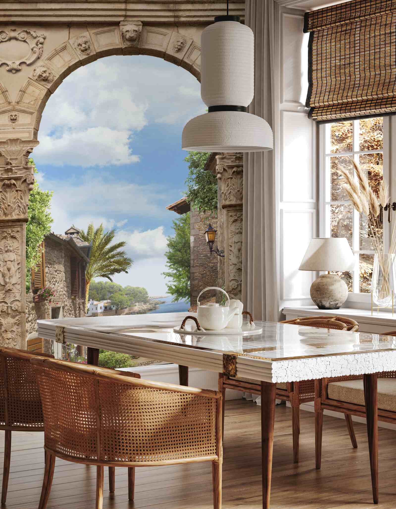 Fotobehang zeeboog met schilderachtig uitzicht