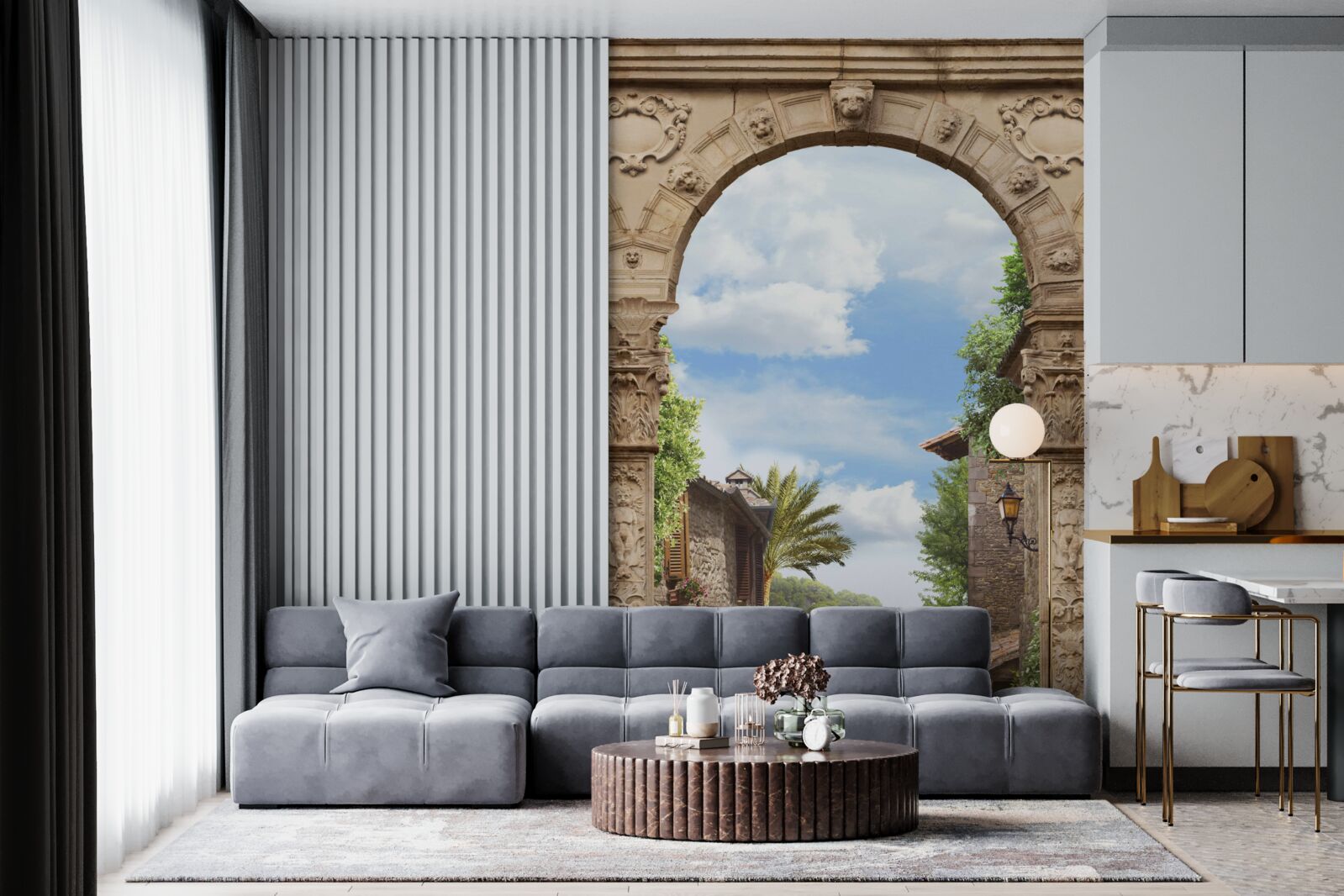 Fotobehang zeeboog met schilderachtig uitzicht