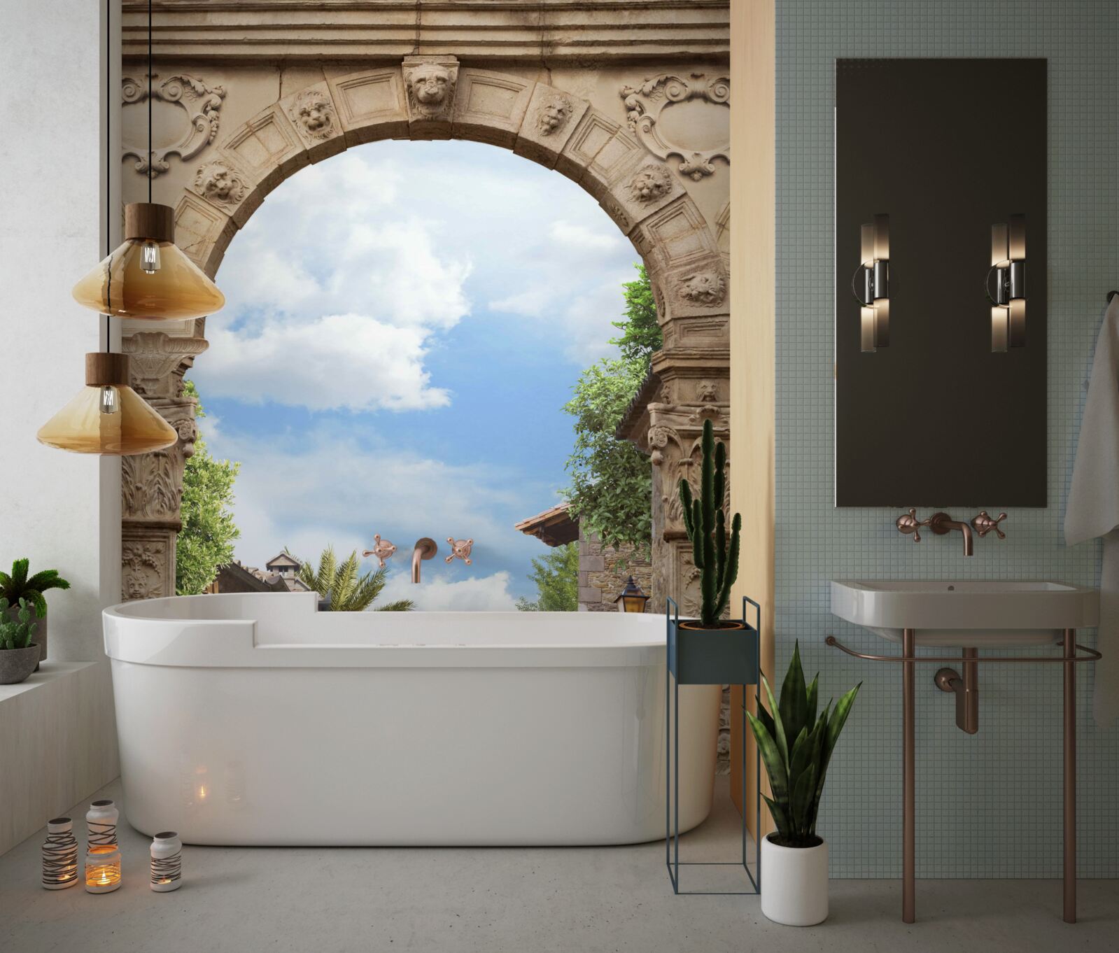 Fotobehang zeeboog met schilderachtig uitzicht