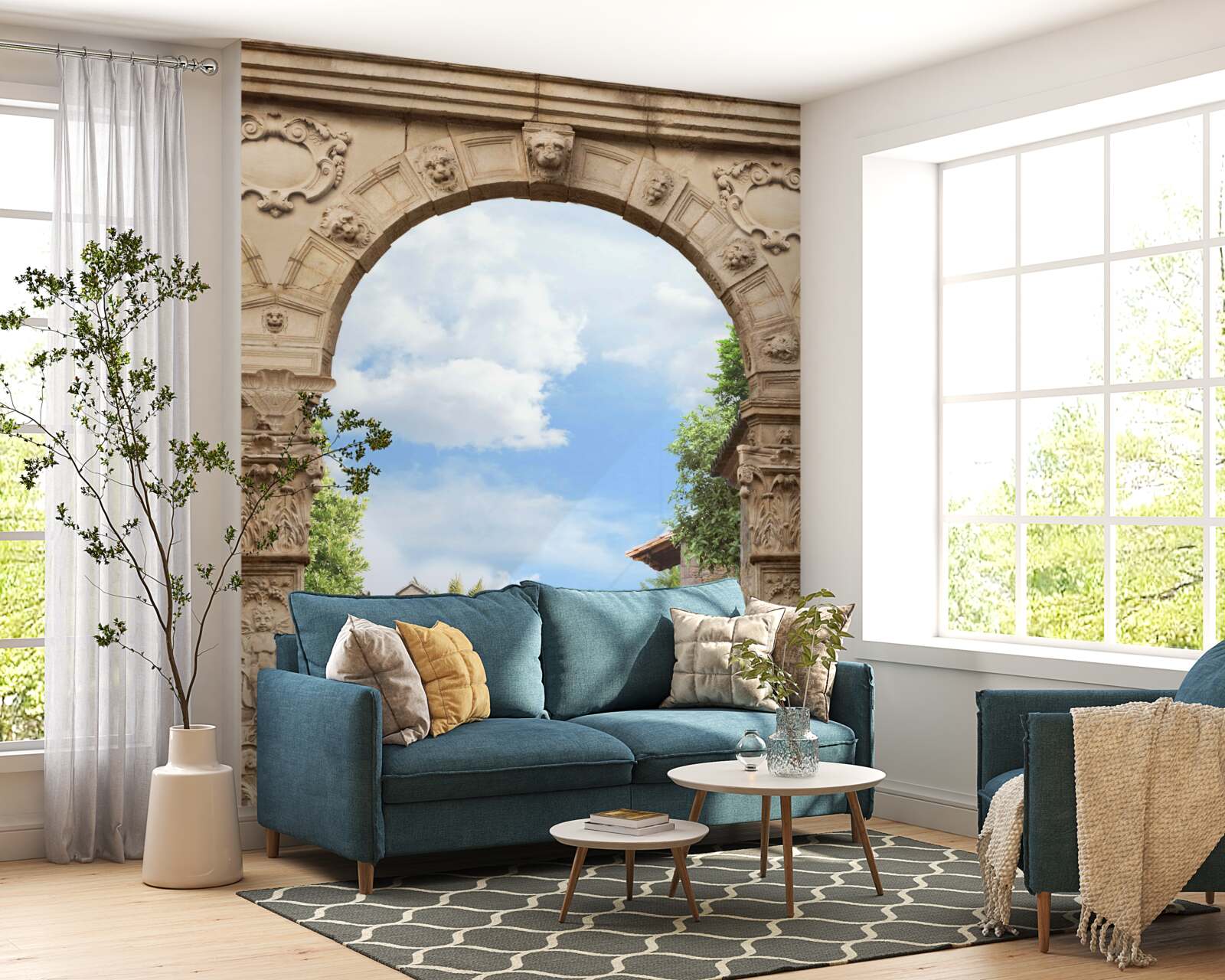 Fotobehang zeeboog met schilderachtig uitzicht