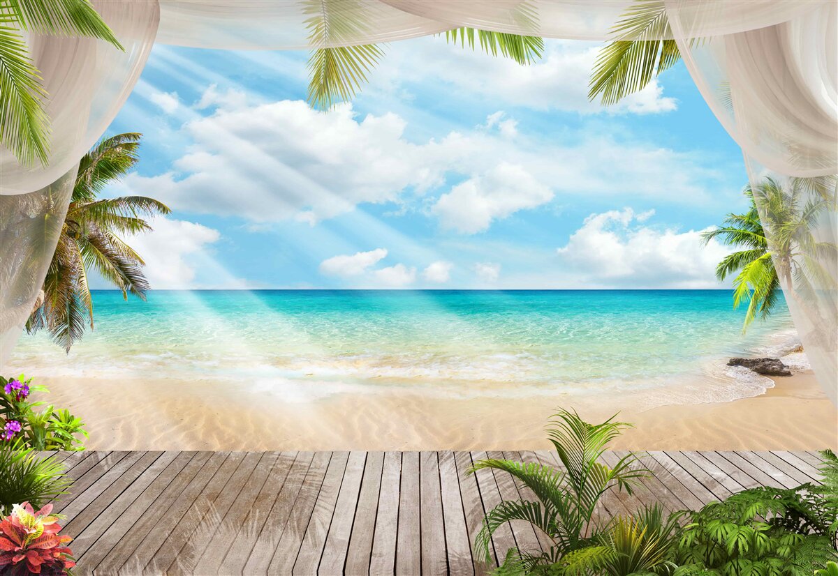 Fotobehang de weg naar de oceaan door de sluier