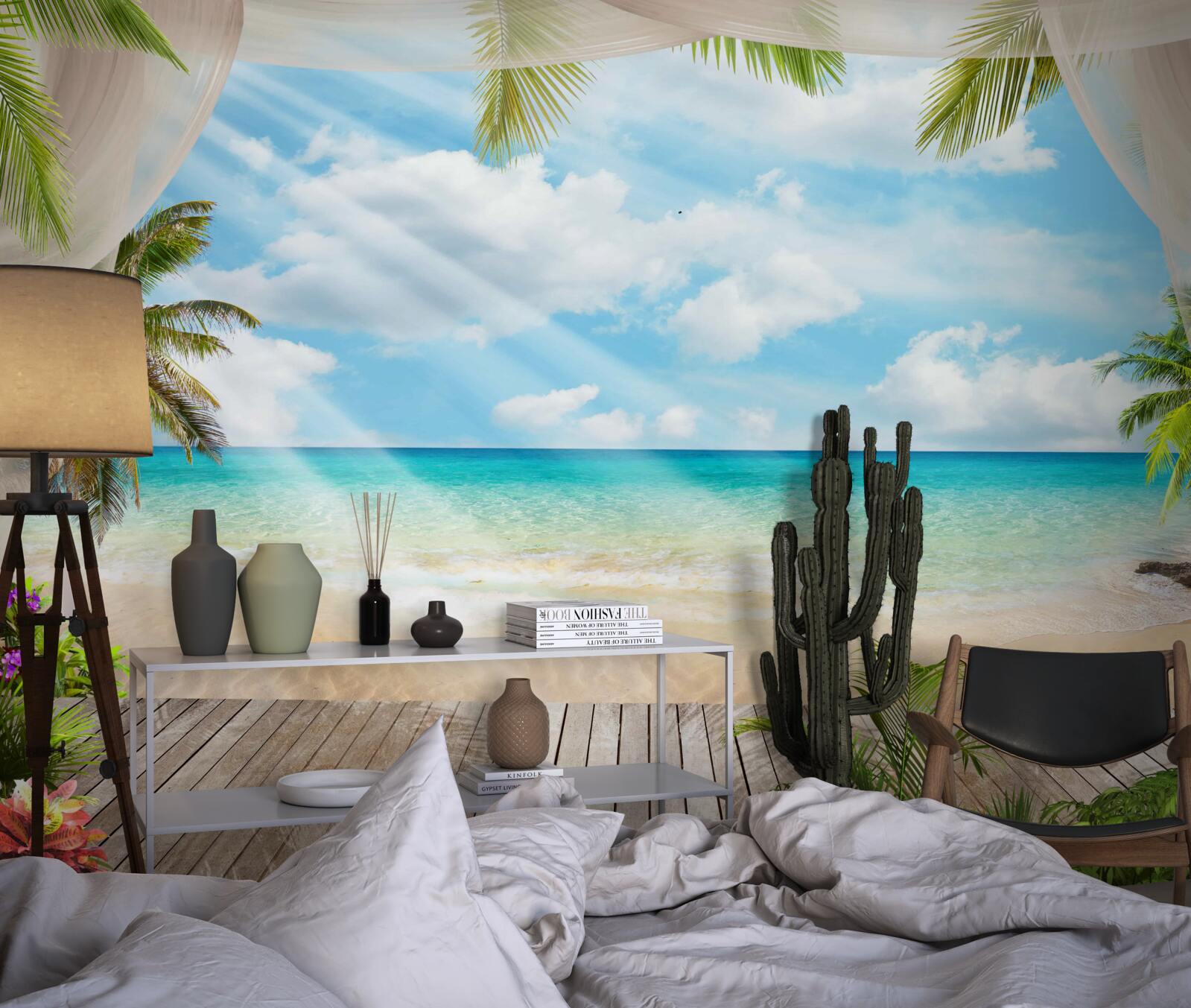 Fotobehang de weg naar de oceaan door de sluier