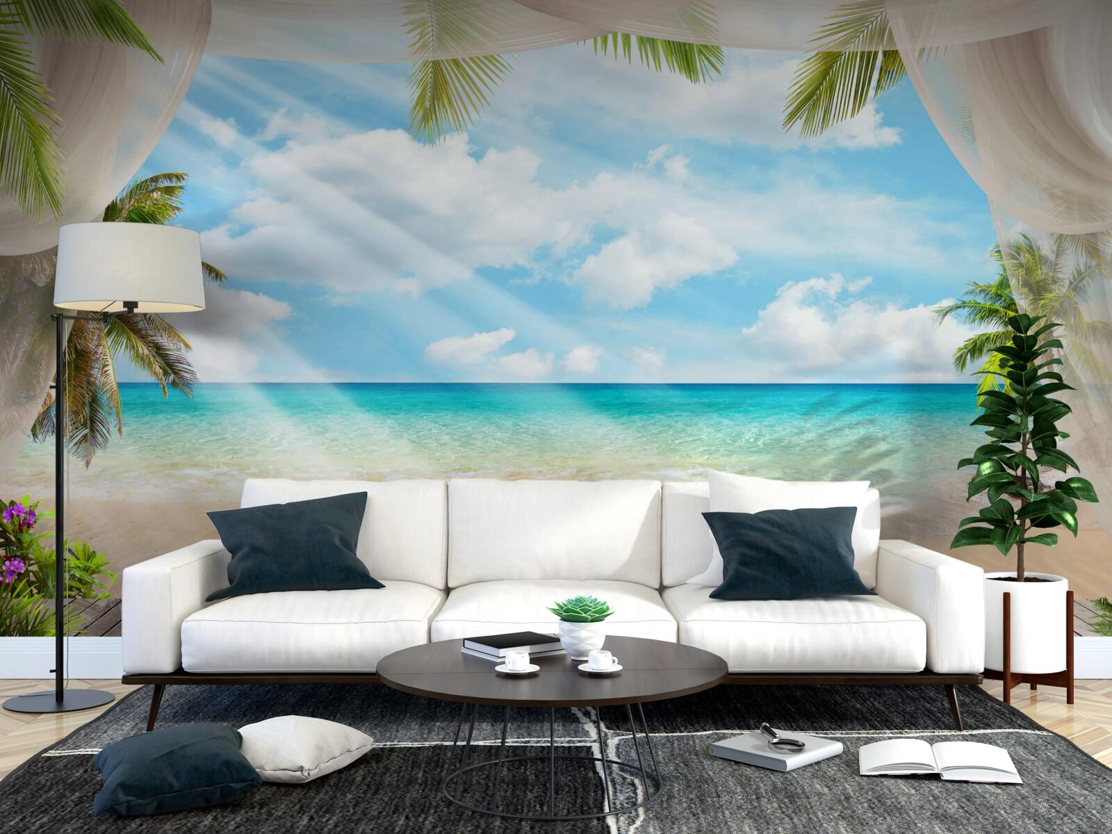 Fotobehang de weg naar de oceaan door de sluier