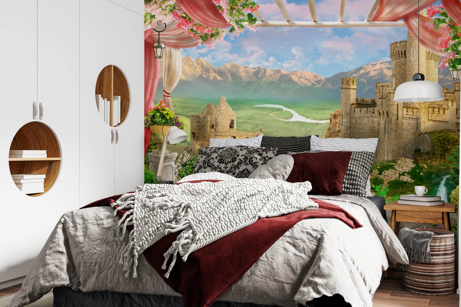 Fotobehang panorama van het oude kasteel