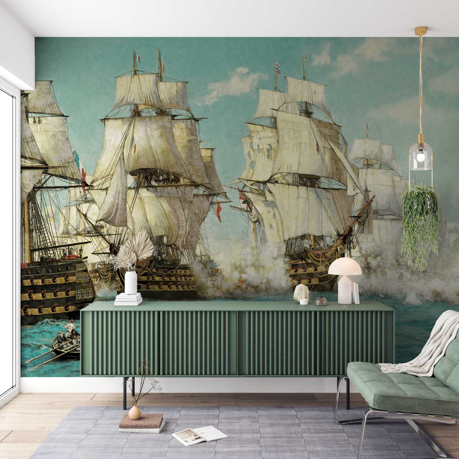 Fotobehang grote schepen met zeilen