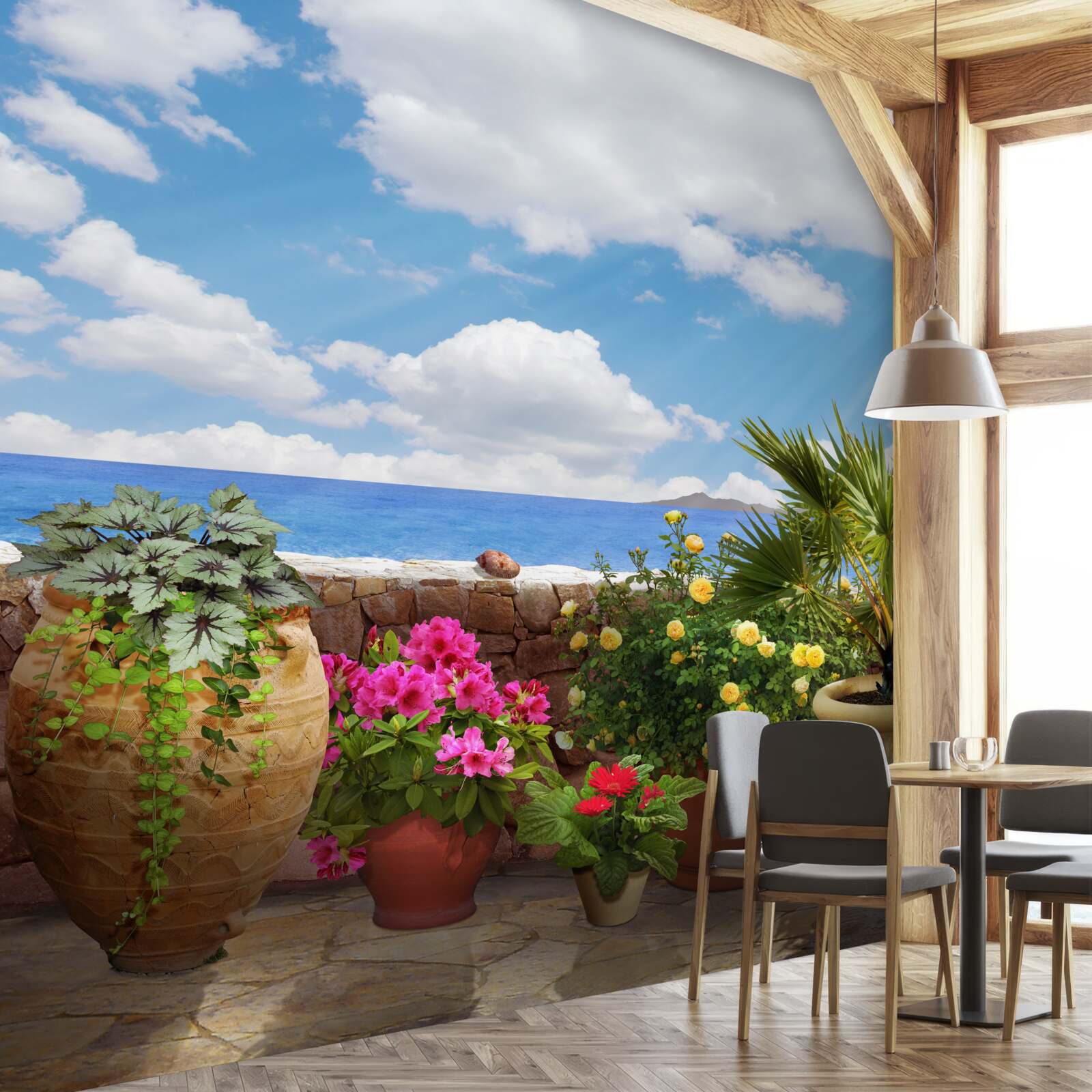 Fotobehang balkon in pot