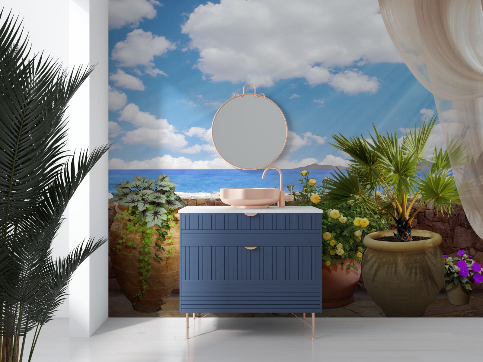 Fotobehang balkon in pot