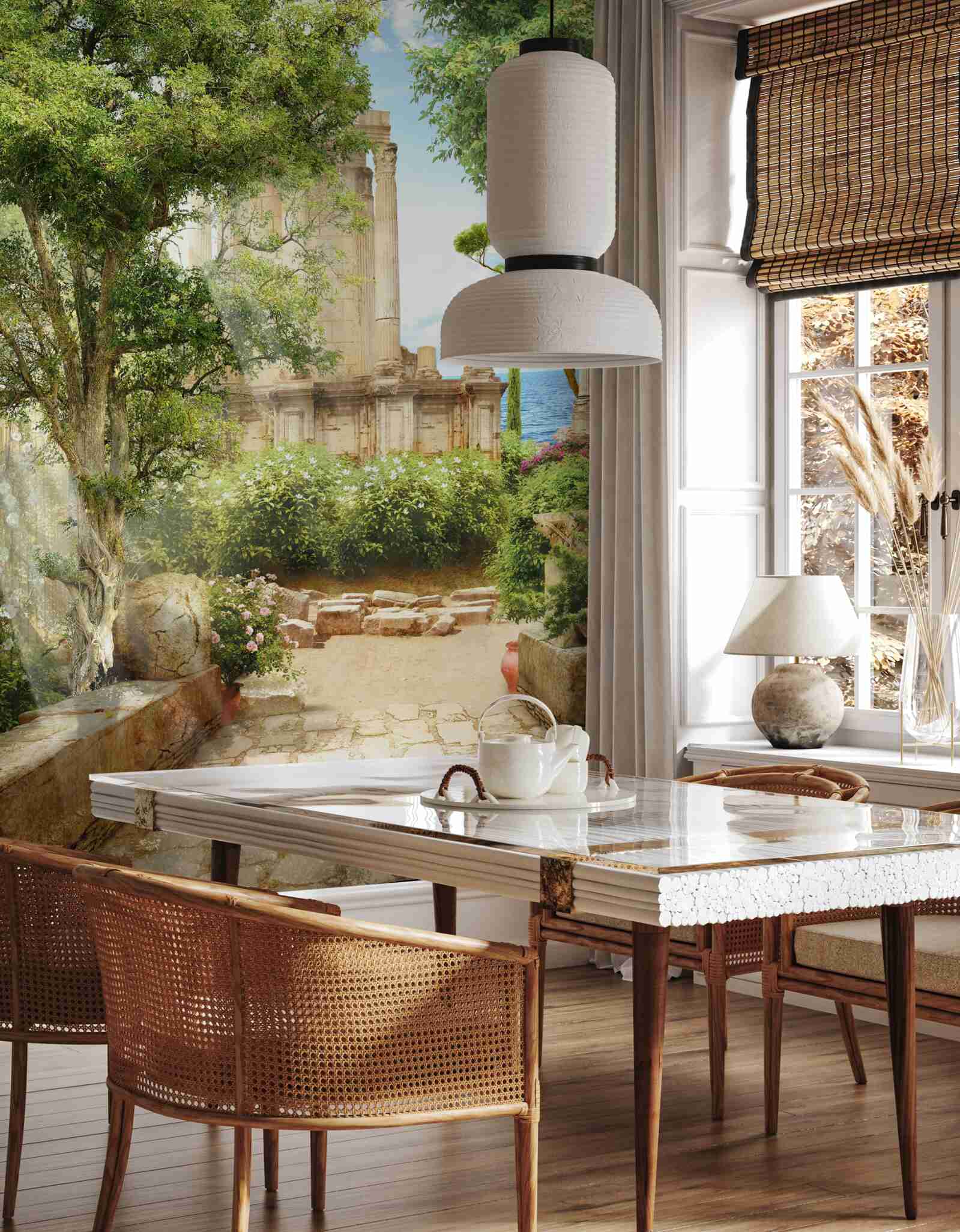 Fotobehang de oude tuinen van het Middellandse Zeegebied