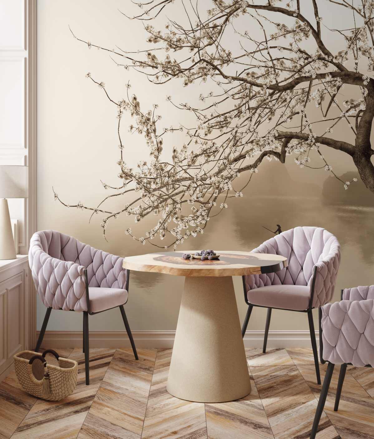 Fotobehang man die op een schip vaart