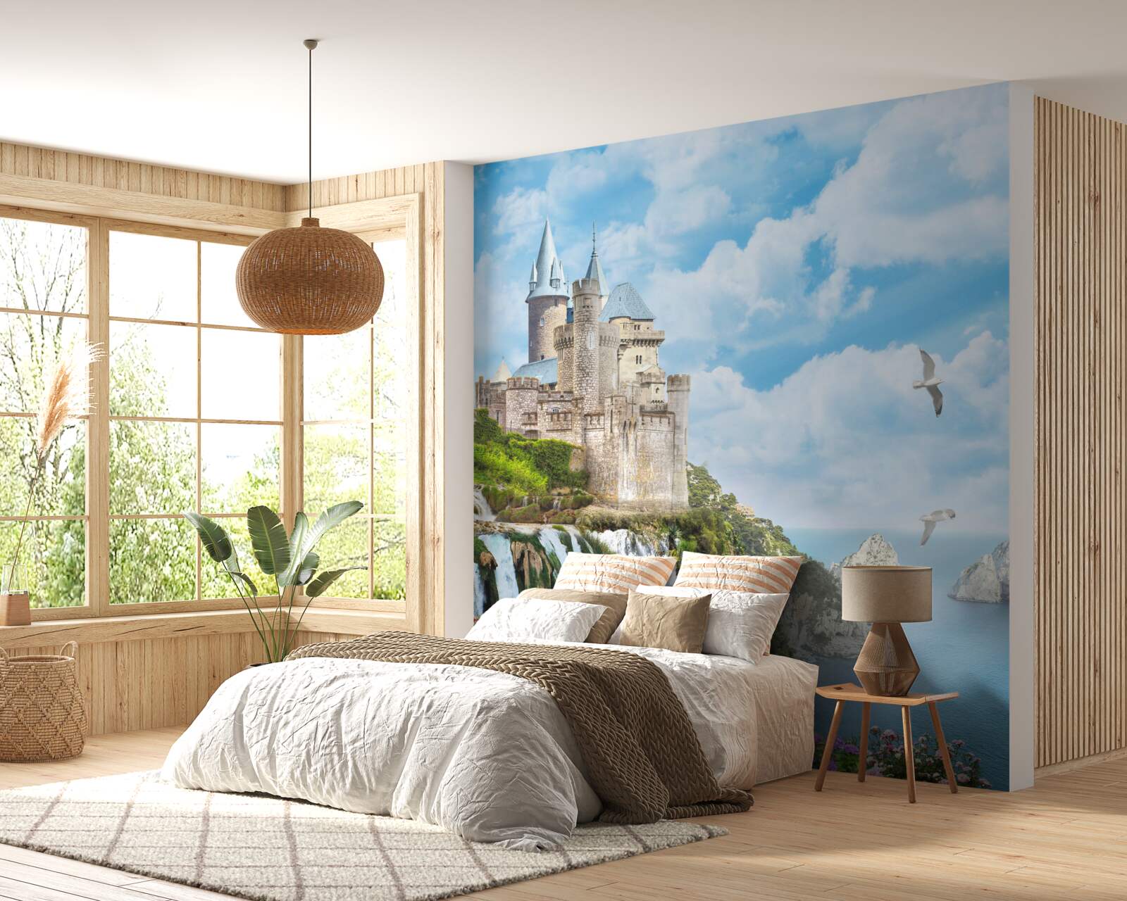 Fotobehang magisch paleis op de klif