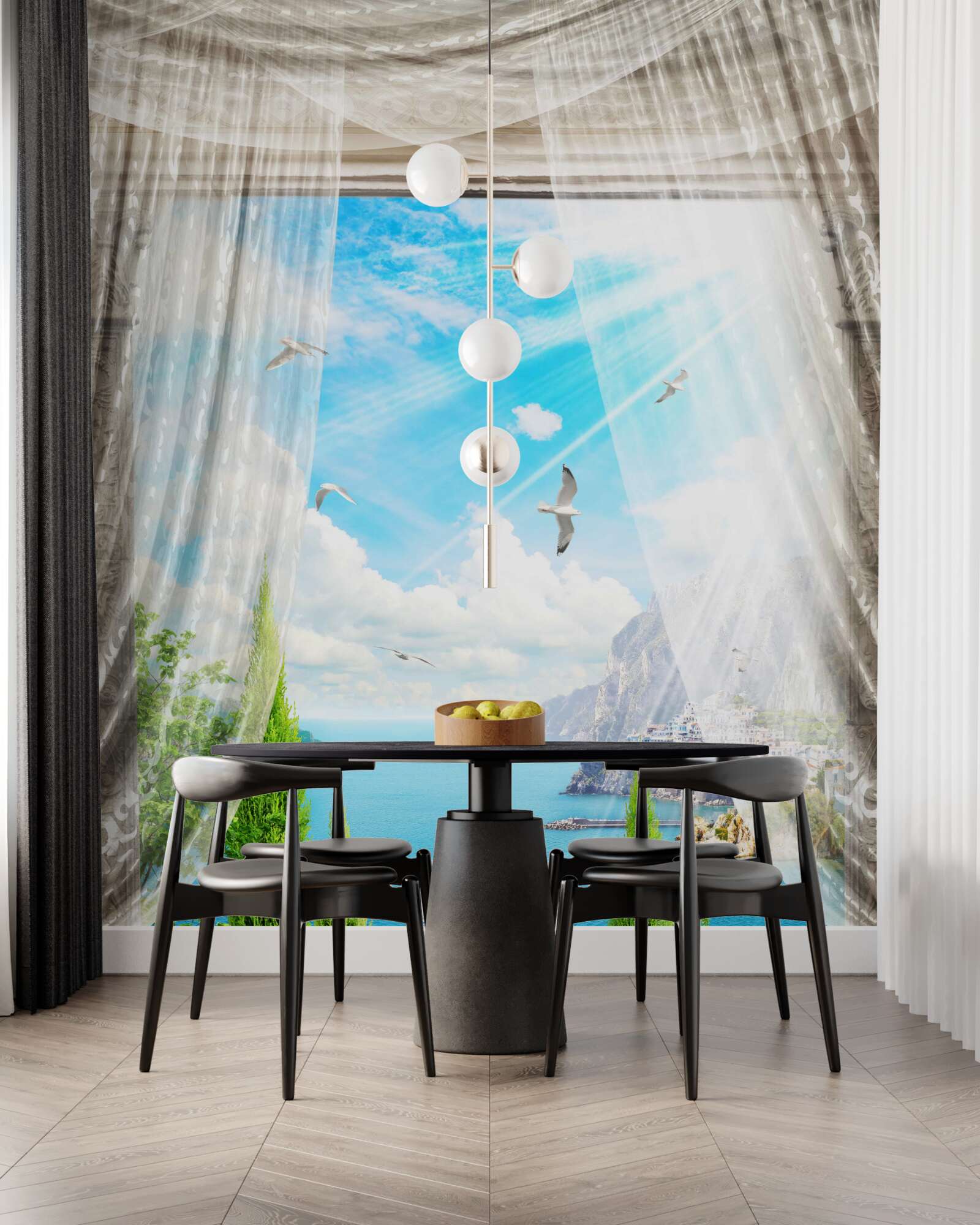 Fotobehang uitzicht vanuit het raam