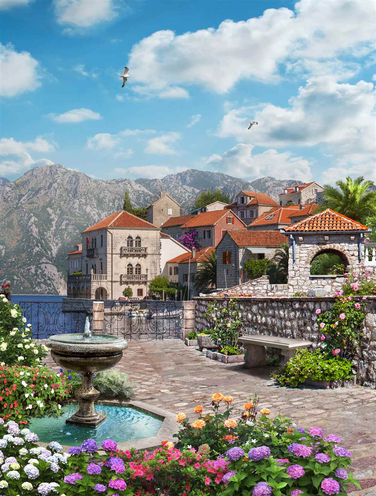 Fotobehang smalle straten en binnenplaatsen