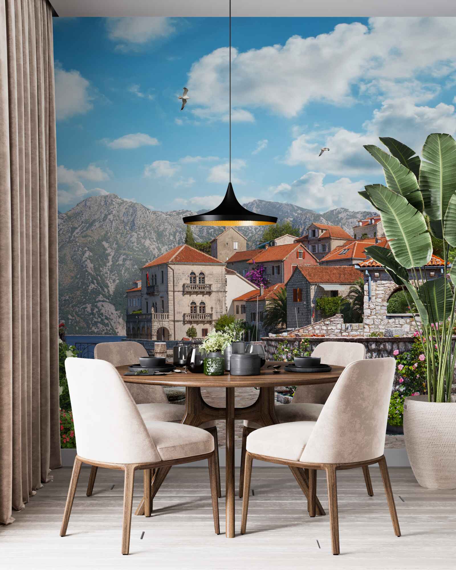 Fotobehang smalle straten en binnenplaatsen