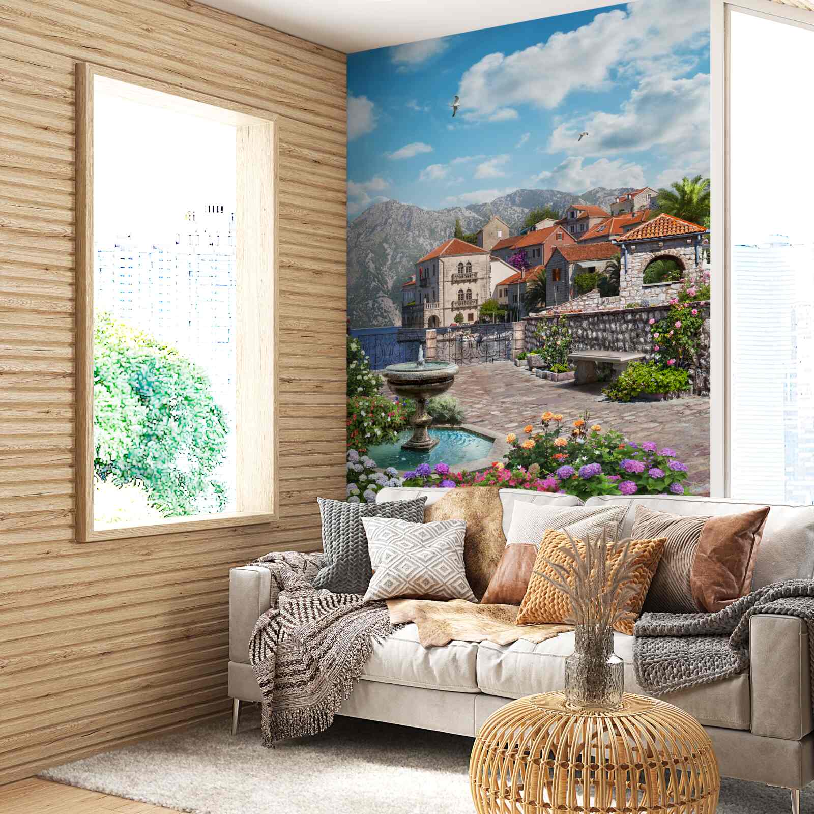 Fotobehang smalle straten en binnenplaatsen