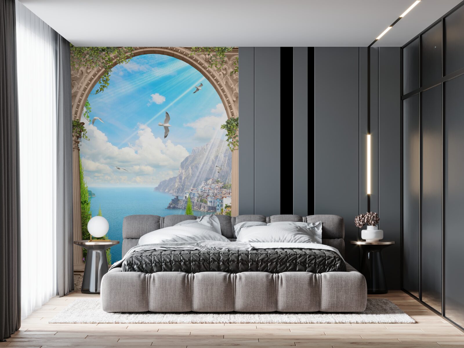 Fotobehang zeegezicht vanuit het raam